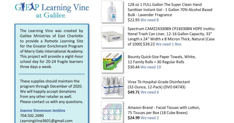 Support the Learning Vine at Galilee Center